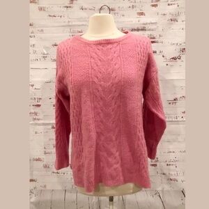 Elle Soft Pink Cable Knit Sweater